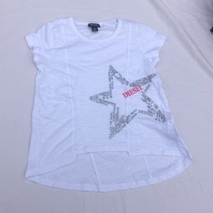 Diesel t-shirt girls size 12 - white w/ glitter